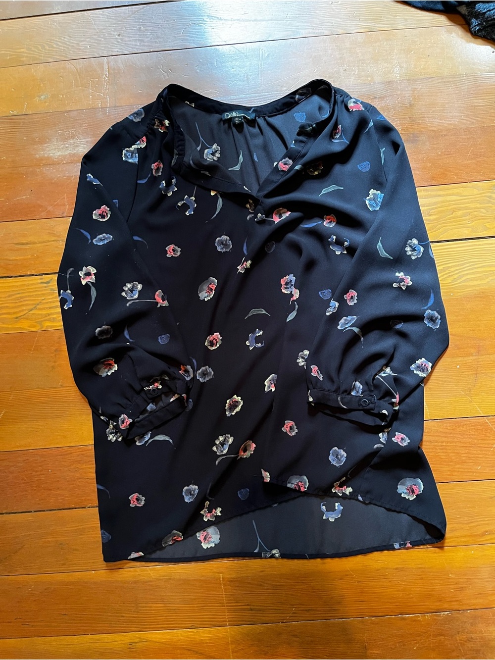 Dalia Black Floral Blouse